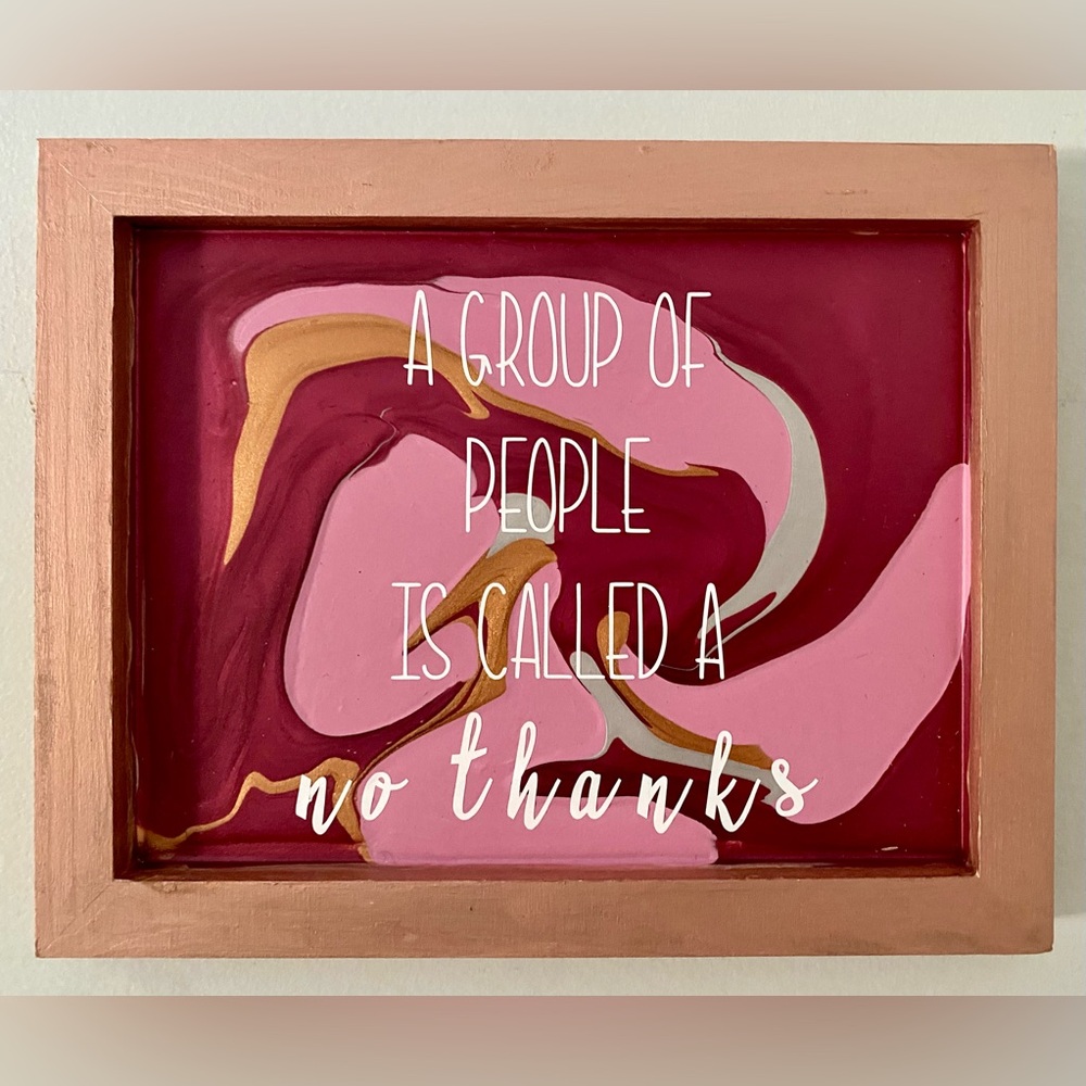 Abstract Pink and Gold Framed Art